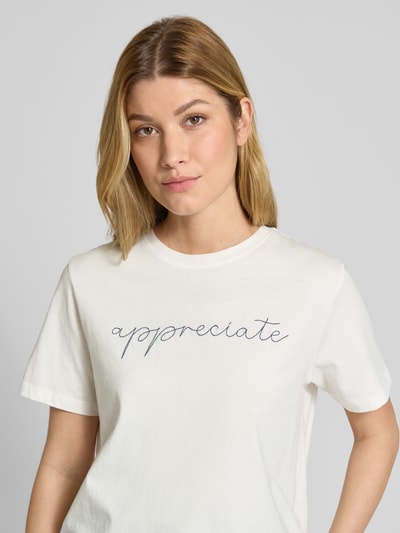 Vila T-shirt met ronde hals, model 'SYBIL' Offwhite - 3