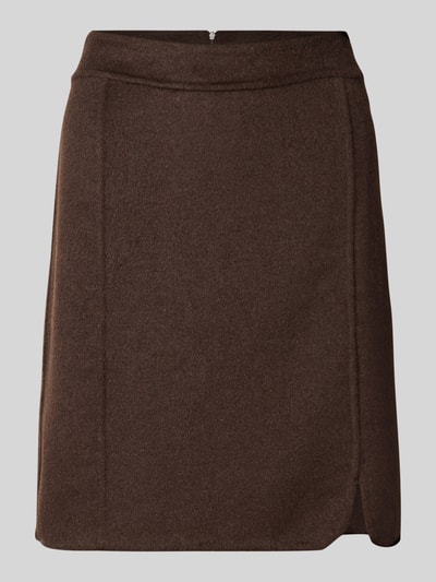 Tom Tailor Minirock mit asymmetrischem Saum mit Woll-Mix Dunkelbraun 2