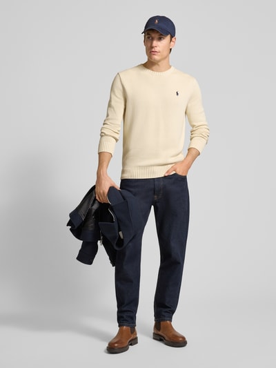 Polo Ralph Lauren Sweter z dzianiny z prążkowanymi wykończeniami Złamany biały 1