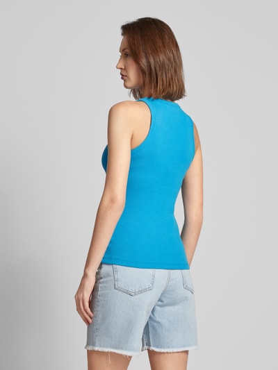 Knowledge Cotton Apparel Tanktop in riblook Turquoise - 5