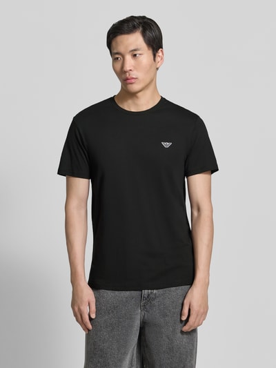 Emporio Armani T-Shirt mit Logo-Patch und Rundhalsausschnitt Black 4