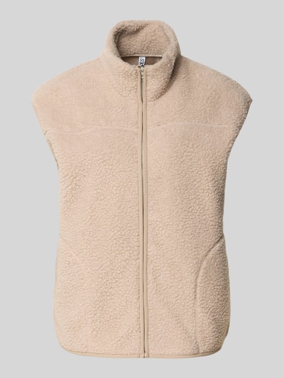 Pieces Comfort fit gilet van teddybont met opstaande kraag, model 'SADIA' Beige - 2