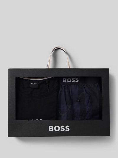 BOSS Regular Fit Pyjama aus Baumwoll-Mix Modell 'ANTHONY' Dunkelblau 4