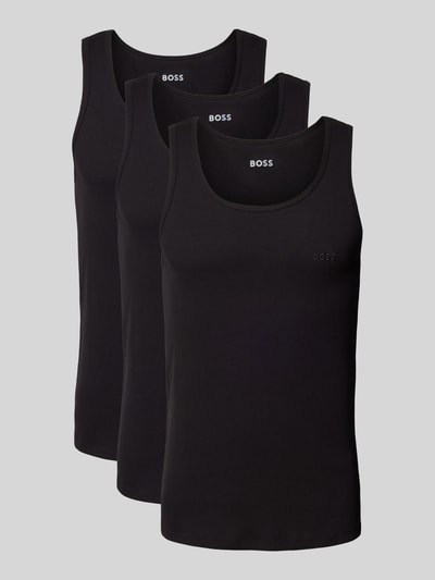 BOSS Tanktop mit Label-Stitching Modell 'ONE' im 3er-Pack Black 1