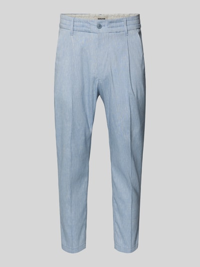 Produktfoto, Hose mit Bügelfalte und elastischem Bund Modell 'CHASY' von Drykorn, jasnoniebieska, len z domieszką wiskozy, krój slim fit, kieszenie francuskie i tylne, szerokość w rozmiarze 32/32: 44 cm, długość nogawki od wewnątrz: 66 cm