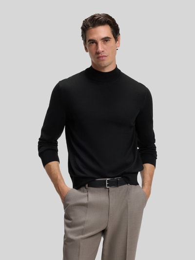 BOSS Regular fit pullover van zuivere scheerwol model 'Bjarno' Zwart - 4