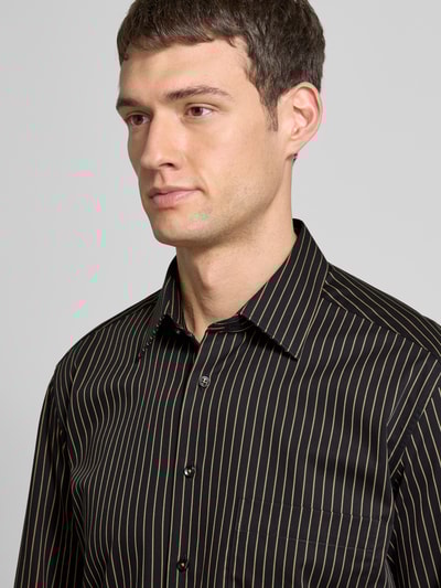 ETERNA Comfort fit zakelijk overhemd met borstzak Zwart - 3