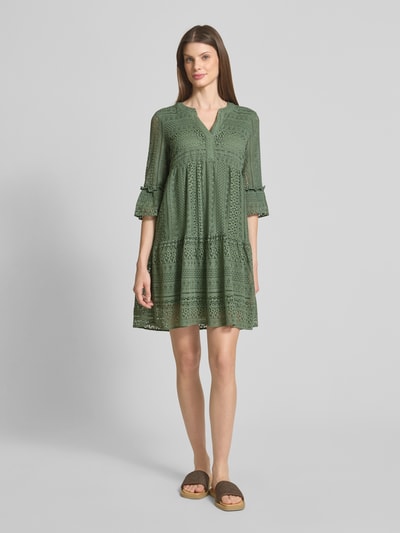 Vero Moda Regular Fit Spitzenkleid aus Baumwoll-Mix Modell 'HONEY' Schilf 1