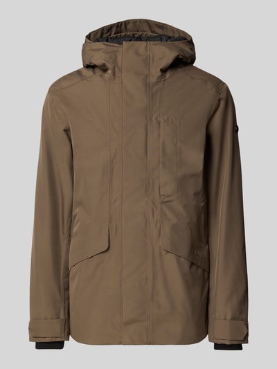 Didriksons Jack met labeldetail, model 'ADAM' Donkerbruin - 2