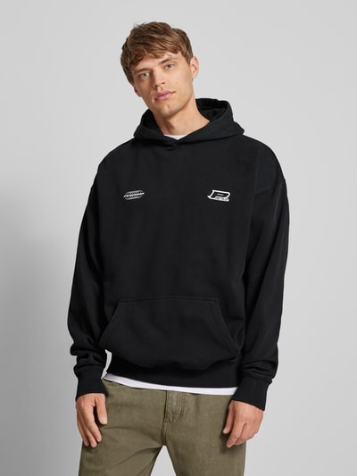 Pegador Oversized hoodie met labelstitching, model 'LANCE' Zwart - 4