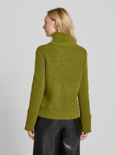 Selected Femme Gebreide pullover met opstaande kraag, model 'SIA' Lichtgroen - 5