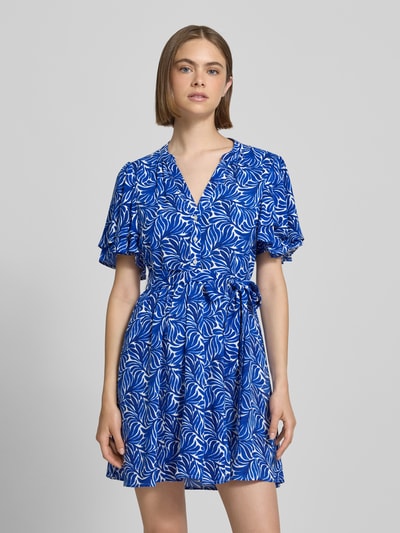 Only Getailleerde mini-jurk met strikceintuur, model 'NOVA' Blauw - 4