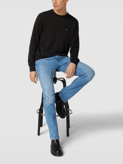 Fynch-Hatton Strickpullover mit Rundhalsausschnitt Black 1