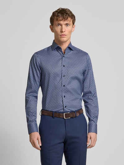 OLYMP SIGNATURE SLIM FIT Koszula biznesowa o kroju regular fit z kołnierzykiem typu kent model ‘Savio’ Granatowy 4