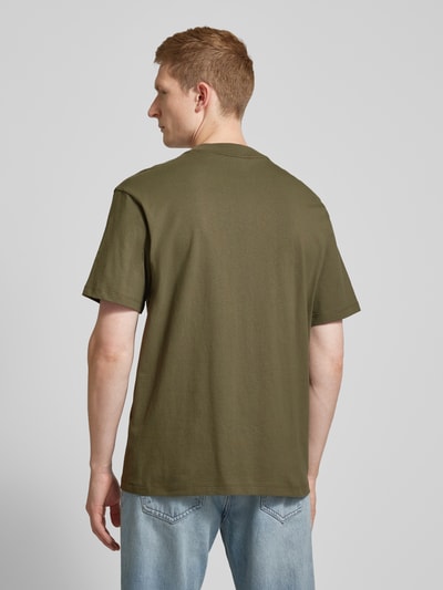 HUGO T-Shirt mit Label-Print Modell 'Dapolino' Oliv 5