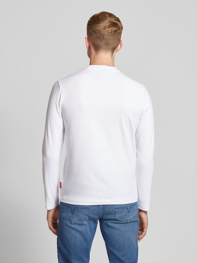 JOOP! Jeans Shirt met lange mouwen en geribde ronde hals Wit - 5