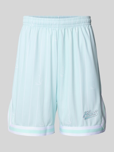 KARL KANI Relaxed fit bermuda met logostitching, model 'Varsity' Oceaanblauw - 2