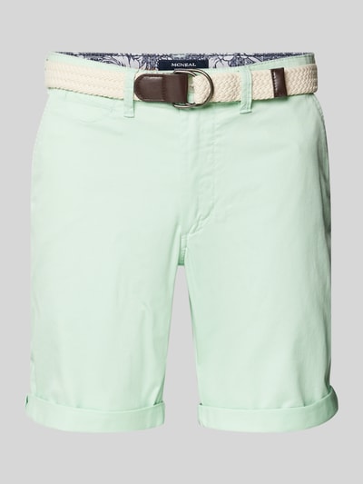 MCNEAL Slim fit bermuda met riem Grasgroen gemêleerd - 2