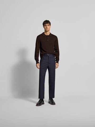 Officine Générale Pullover mit Polokragen Dunkelbraun 1
