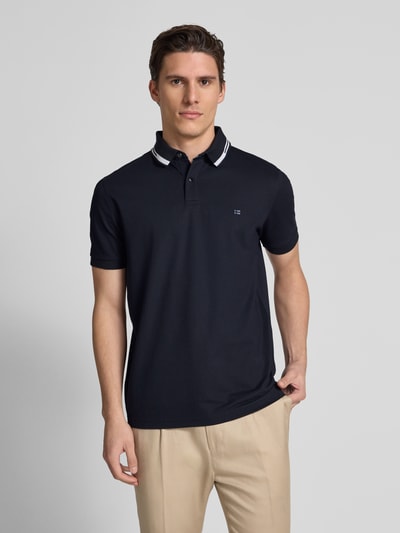 Christian Berg Men Poloshirt met korte knoopsluiting en logoprint Marineblauw - 4