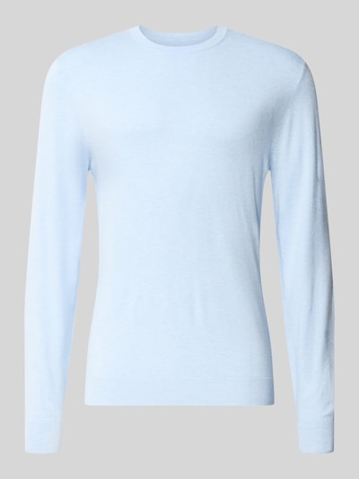 MCNEAL Strickpullover mit geripptem Rundhalsausschnitt Bleu Melange 1