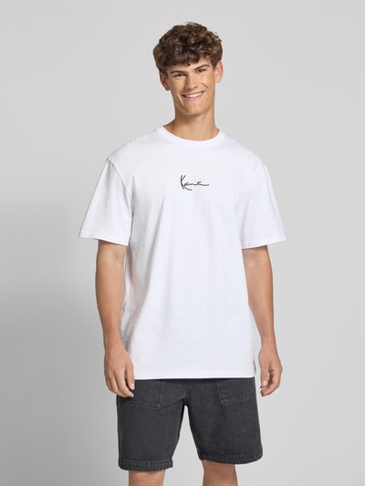 KARL KANI T-shirt met labelstitching en ronde hals Wit - 4