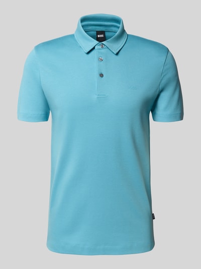BOSS Slim fit poloshirt van puur katoen Aquablauw - 2