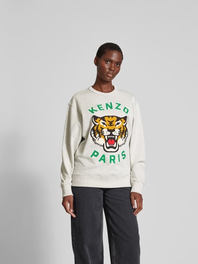 Kenzo Sweatshirt mit Label-Print Hellgrau 4