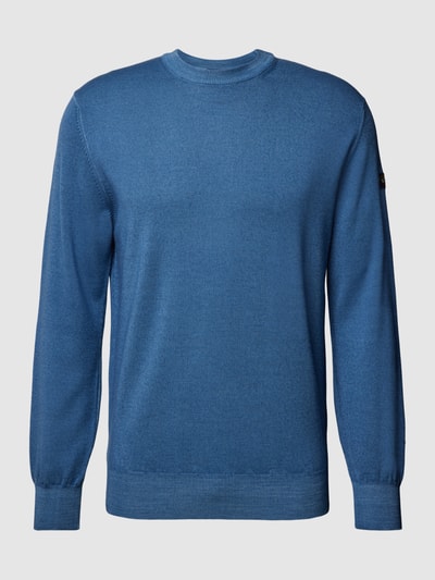 Paul & Shark Sweatshirt van lanawol met labelpatch Oceaanblauw gemêleerd - 2