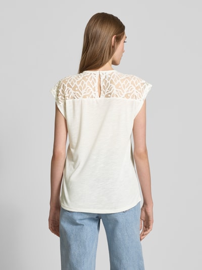 Only Regular Fit Top mit Spitzen-Detail Modell 'SINDY' Weiss 5