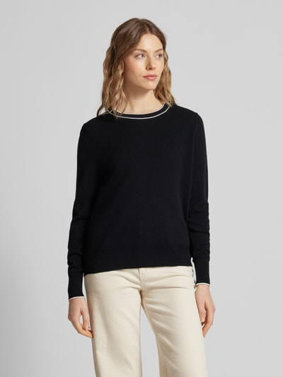 Jake*s Collection Gebreide pullover met ronde hals Zwart - 4