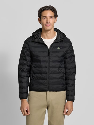 Lacoste Regular fit bomberjack met down-vulling Zwart - 4