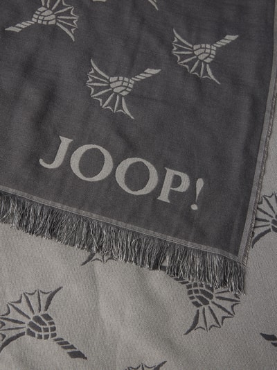 JOOP! Collection Szal z detalami z logo model ‘Feris’ Średnioszary 2