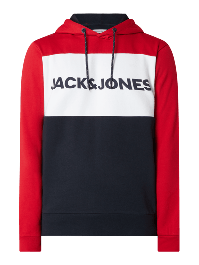 Jack & Jones Hoodie mit Blockstreifen Modell 'Elogo' Rot 2