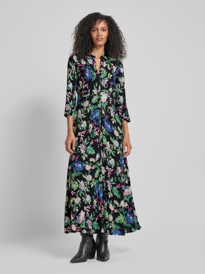 YAS Maxi-jurk met doorknoopsluiting, model 'SAVANNA' Petrol - 4