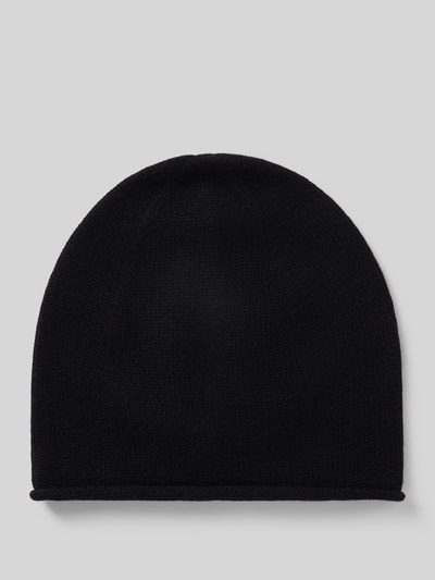 Produktfoto, czarny Beanie aus reinem Kaschmir von Christian Berg Men, Zrolowany brzeg, Imitacja dzianiny, Fakturowany wzór