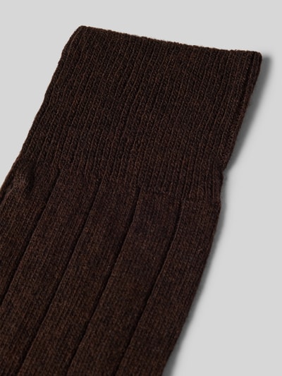 Falke Socken mit Label-Detail Modell 'LHASA' Dunkelbraun 2