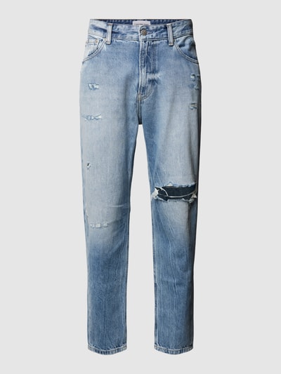 Calvin Klein Jeans Jeansy o kroju relaxed fit z przetarciami Jeansowy niebieski 2