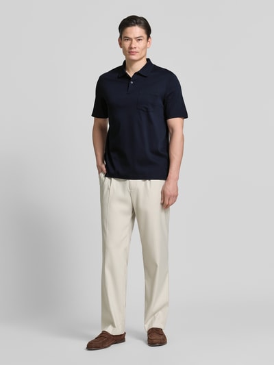 MAERZ Muenchen regular fit poloshirt met borstzak Marineblauw - 1