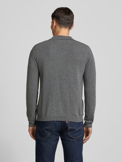 Marc O'Polo Sweter z dzianiny o kroju regular fit z mieszanki bawełny i żywej wełny Antracytowy 5