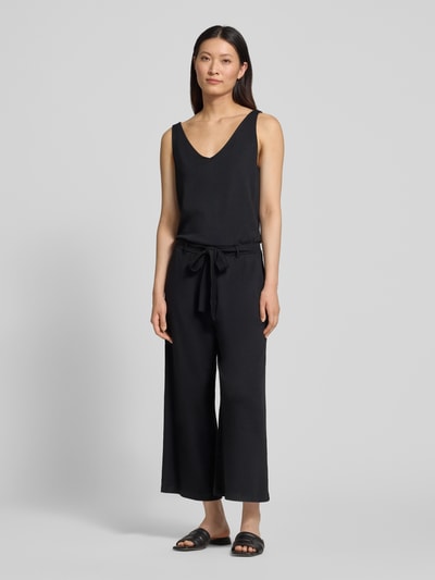 s.Oliver RED LABEL Regular Fit Jumpsuit mit Bindegürtel aus Baumwoll-Mix BLACK 1
