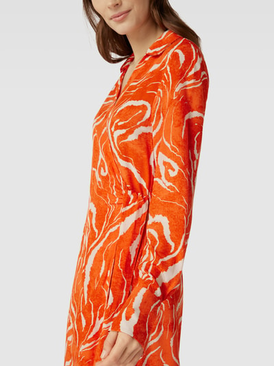 Selected Femme Wikkeljurk met all-over motief Oranje - 3