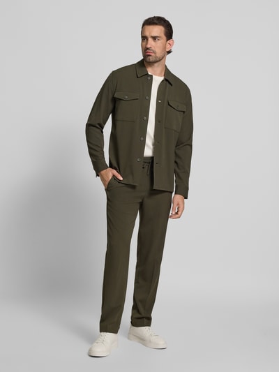 Lindbergh Stoffen broek met elastische band Donkergroen - 1