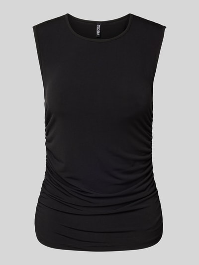 Pieces Slim Fit Top mit Seitenraffung 'MADISON' Black 1