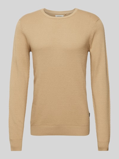 Blend Gebreide pullover met structuurmotief Beige - 2