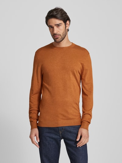 MCNEAL Strickpullover mit Rundhalsausschnitt Cognac Melange 4