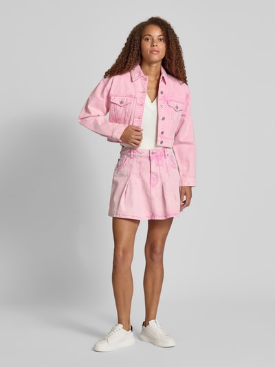 Hugo Blue Denim rok met plooien, model 'Gloom' Roze - 1