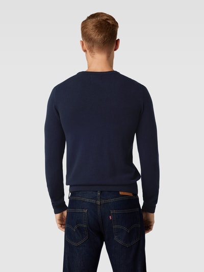 Gant Strickpullover mit Label-Stitching Marine 5