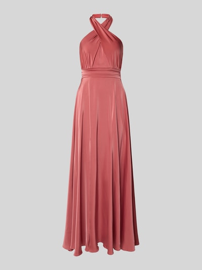 Produktfoto, Abendkleid mit Taillenband von Laona, satyn, krój dopasowany, długość maxi, neckholder, różowe odcienie, delikatna połyskliwa tekstura
