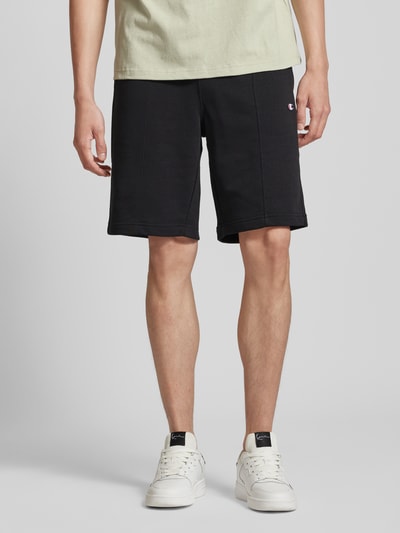 CHAMPION Regular Fit Sweatshorts mit Label-Stitching Black 4